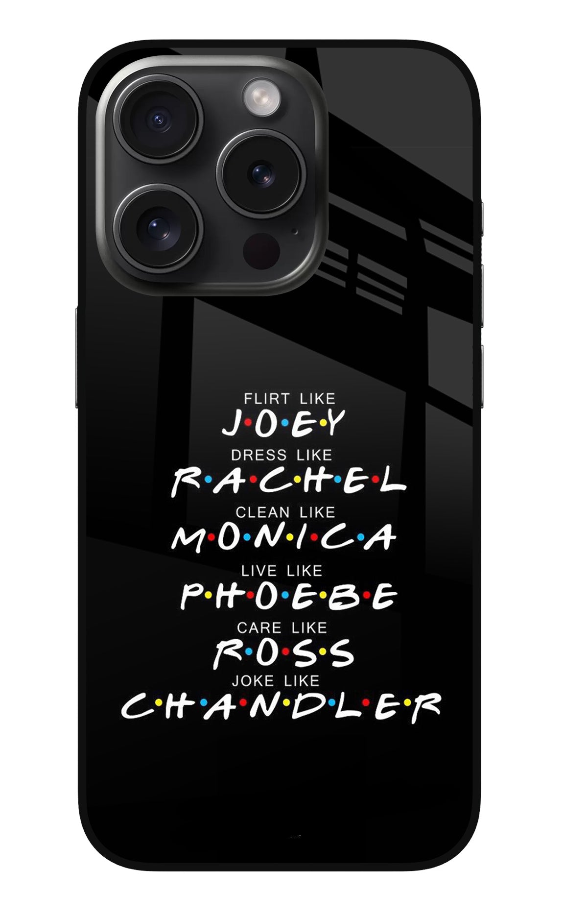 FRIENDS Character iPhone 15 Pro Glass Case