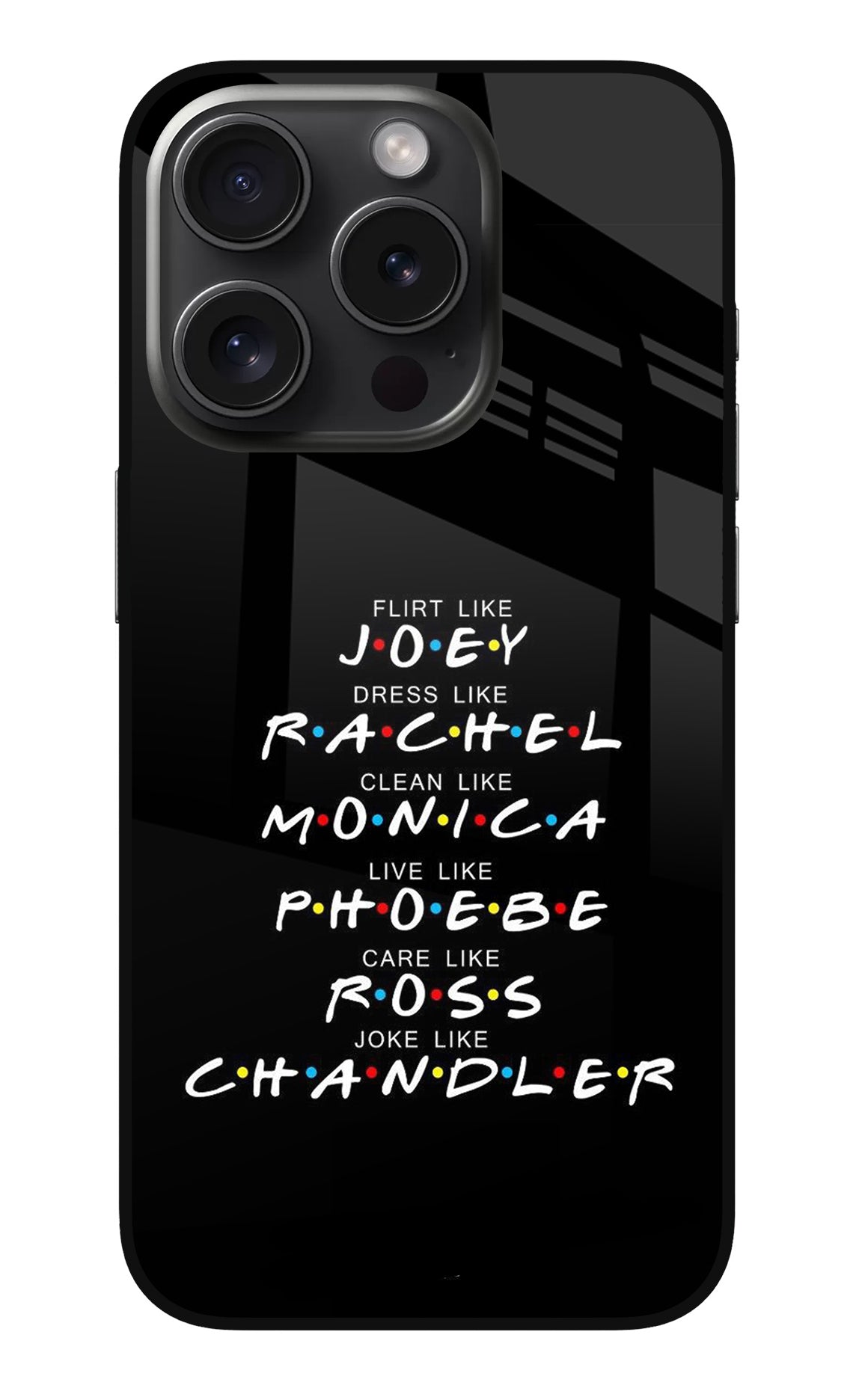 FRIENDS Character iPhone 15 Pro Back Cover