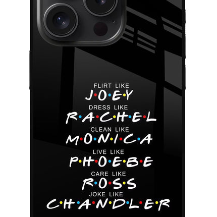 FRIENDS Character iPhone 15 Pro Glass Case
