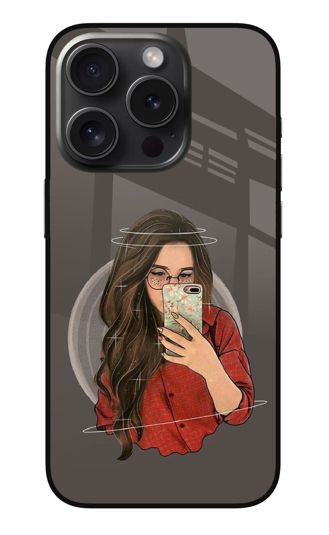 Selfie Queen iPhone 15 Pro Glass Case Back Cover by Casekaro