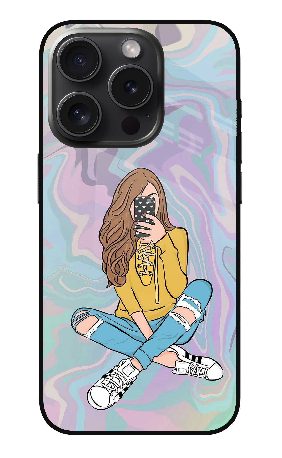 Selfie Girl iPhone 15 Pro Back Cover