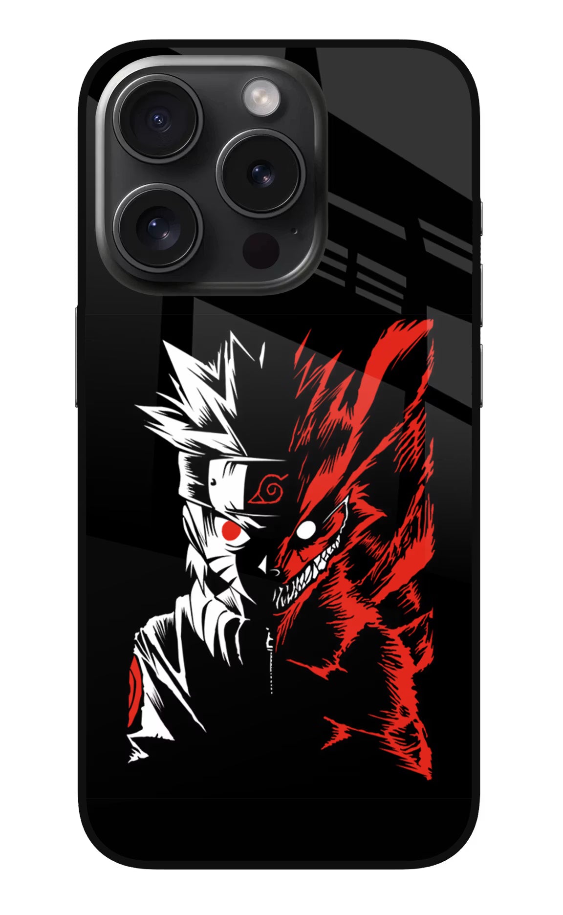 Naruto Two Face iPhone 15 Pro Glass Case Back Cover by Casekaro