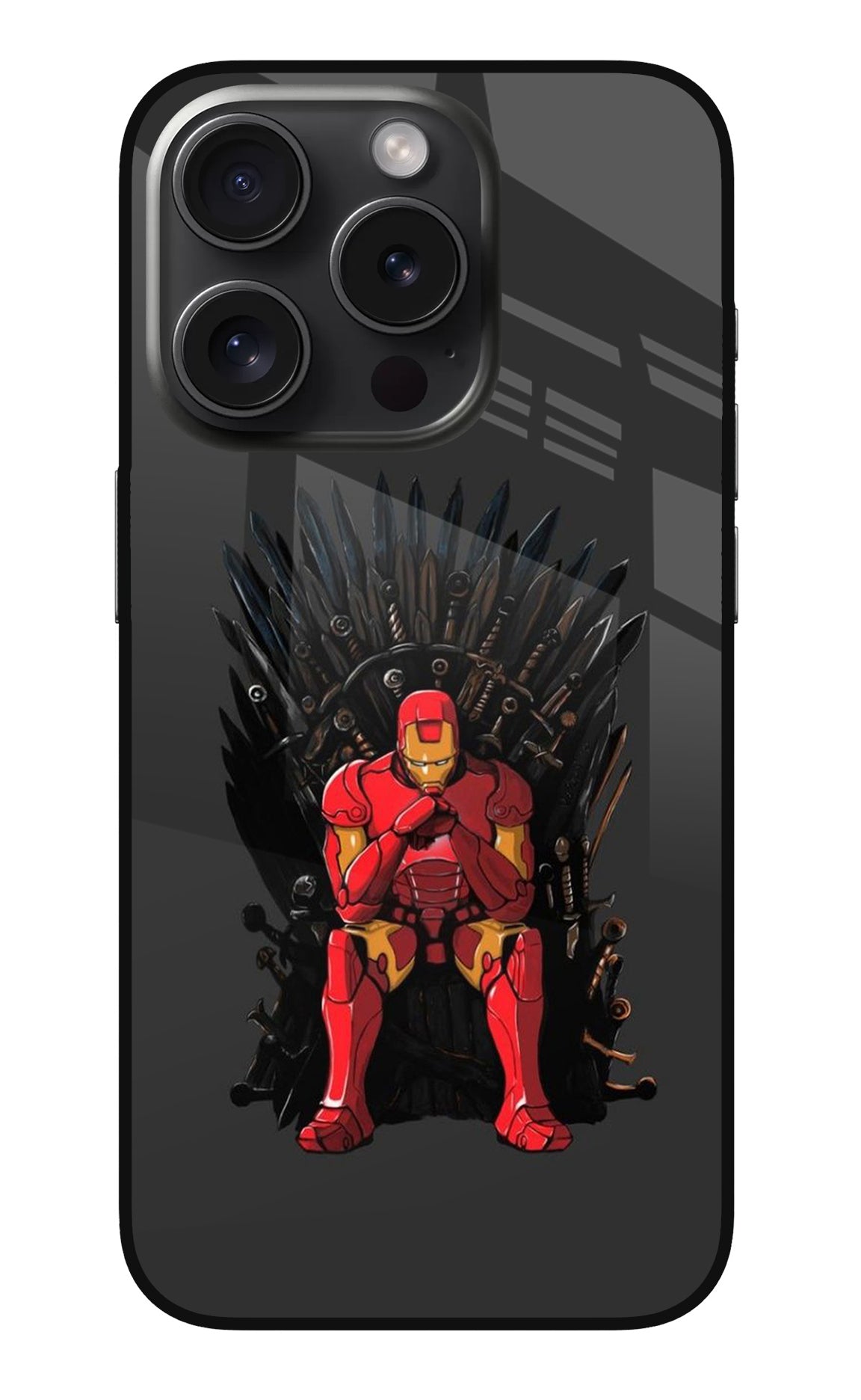 Ironman Throne iPhone 15 Pro Glass Case