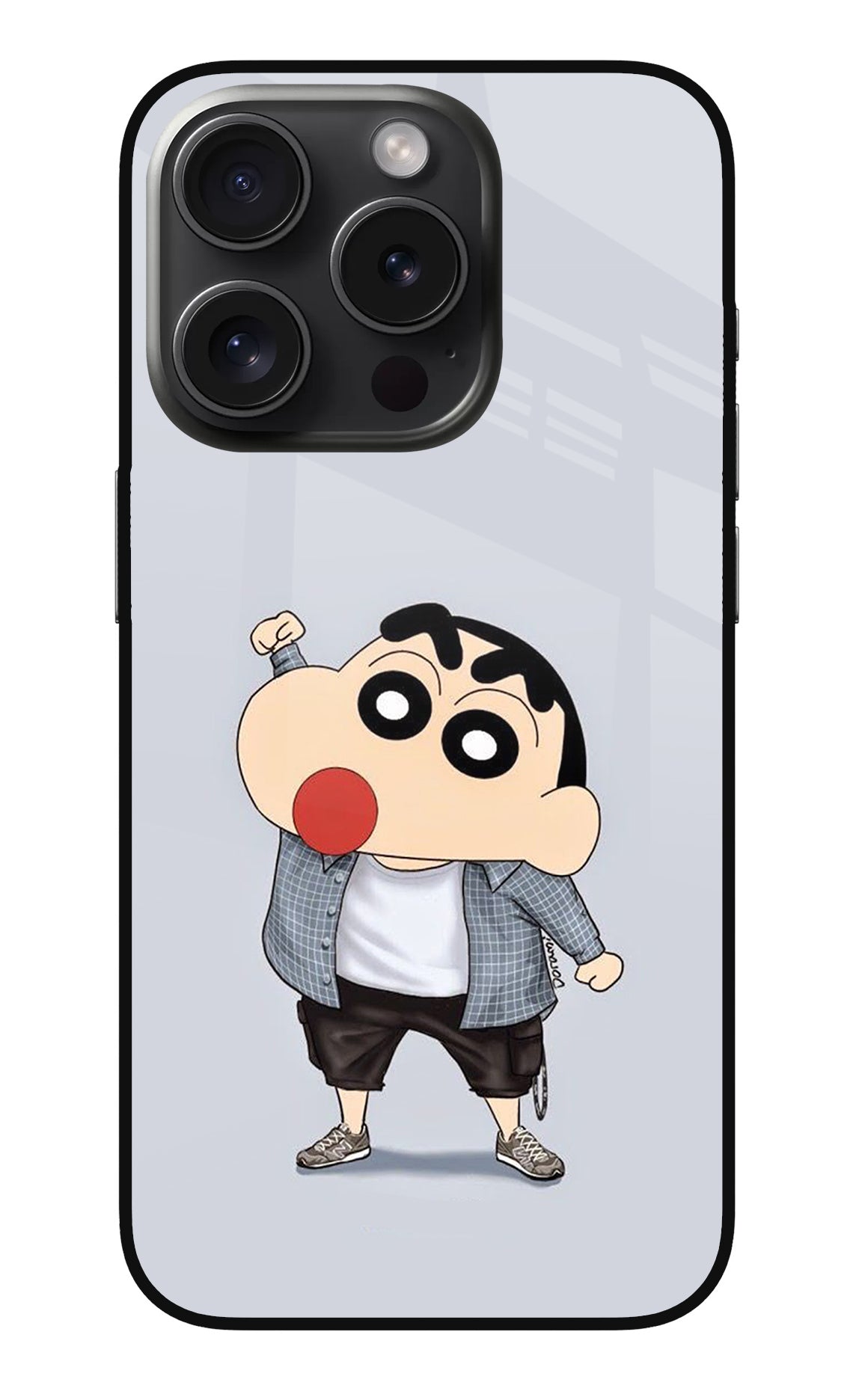 Shinchan iPhone 15 Pro Glass Case