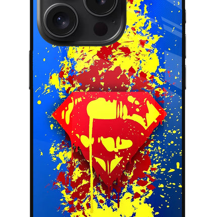 Superman logo iPhone 15 Pro Glass Case
