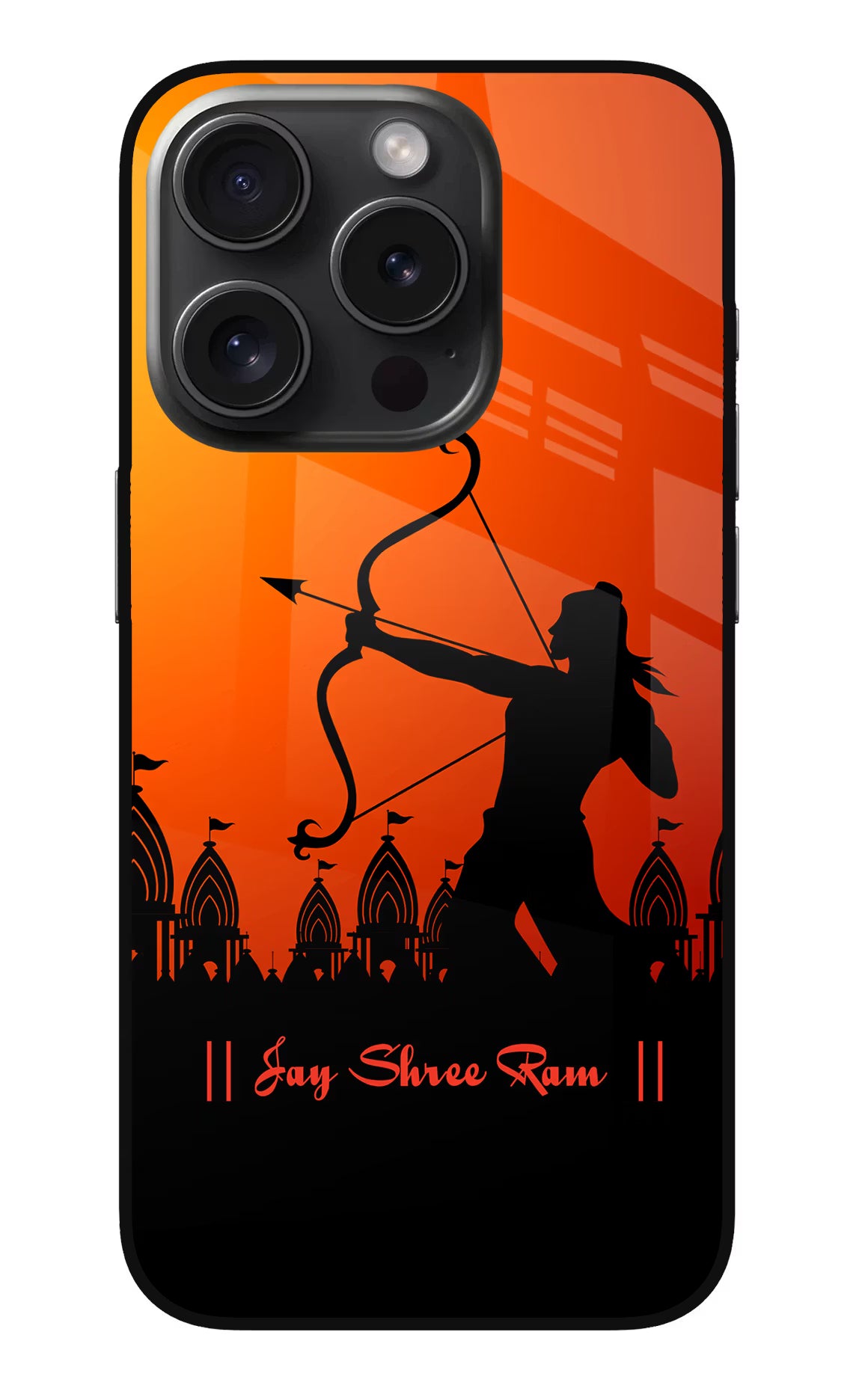 Lord Ram - 4 iPhone 15 Pro Glass Case Back Cover by Casekaro