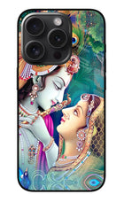 Lord Radha Krishna iPhone 15 Pro Glass Case Back Cover by Casekaro