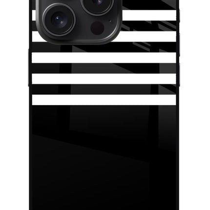 Black and White Print iPhone 15 Pro Glass Case
