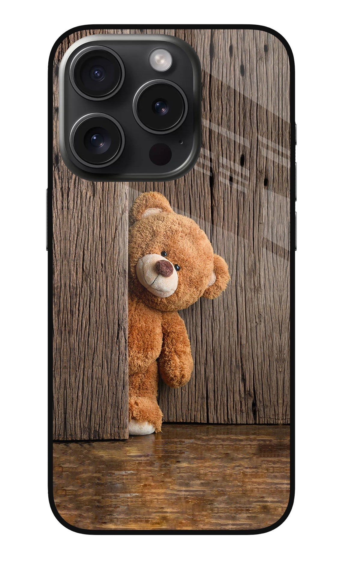 Teddy Wooden iPhone 15 Pro Glass Case