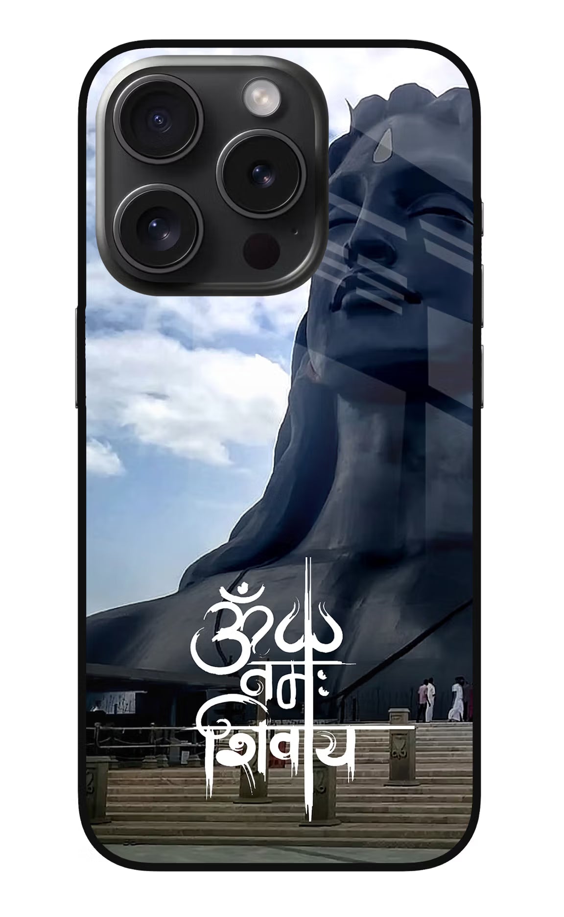 Om Namah Shivay iPhone 15 Pro Glass Case Back Cover by Casekaro