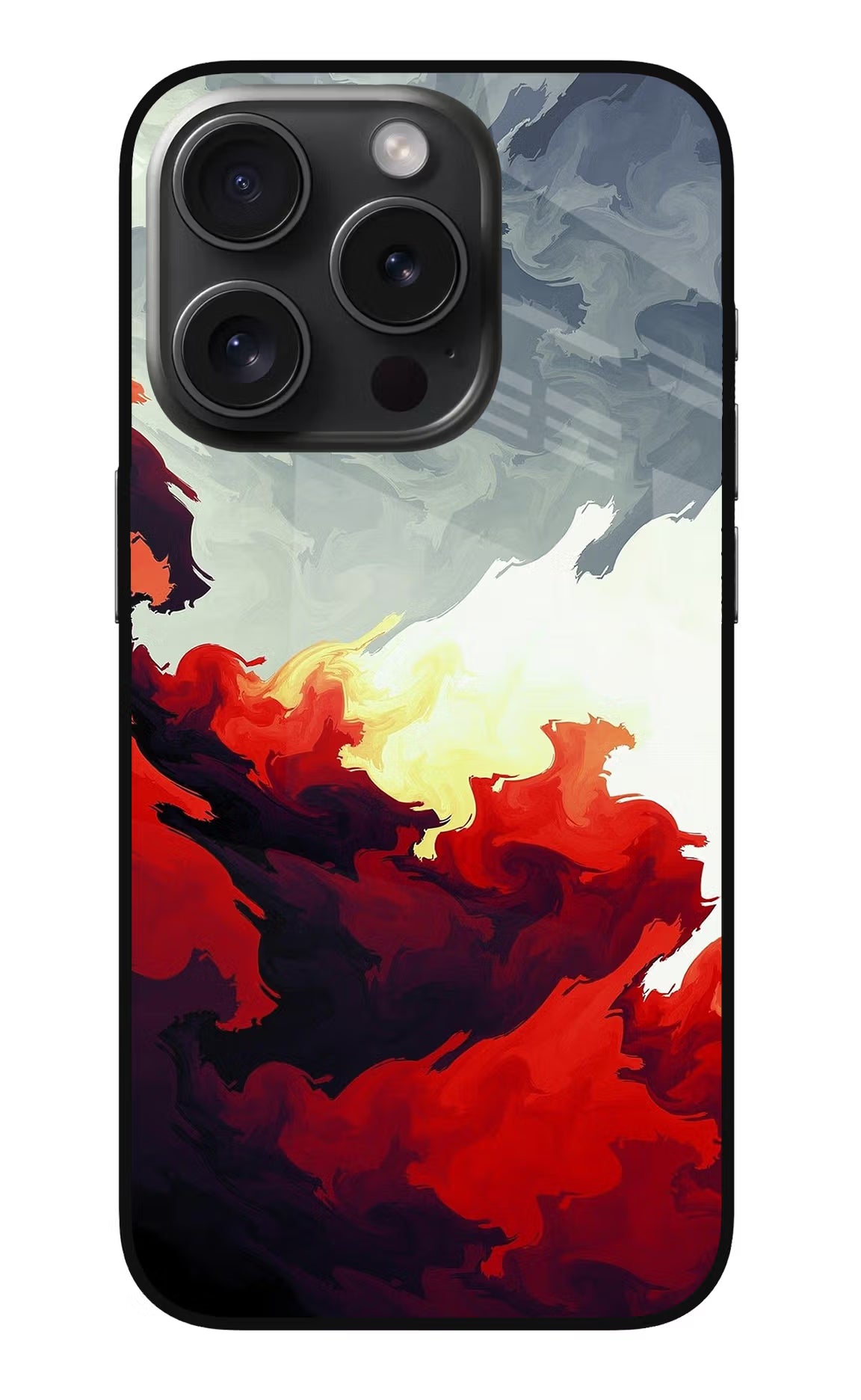 Fire Cloud iPhone 15 Pro Glass Case