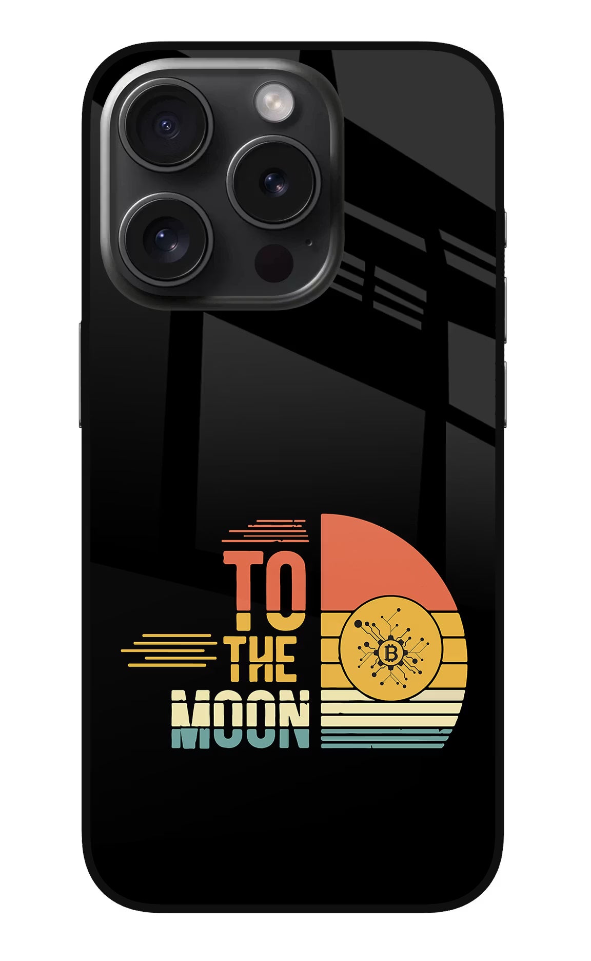 To the Moon iPhone 15 Pro Glass Case Back Cover by Casekaro