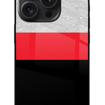 Tri Color Pattern iPhone 15 Pro Glass Case Back Cover by Casekaro