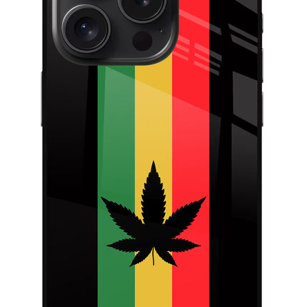 Weed Flag iPhone 15 Pro Glass Case