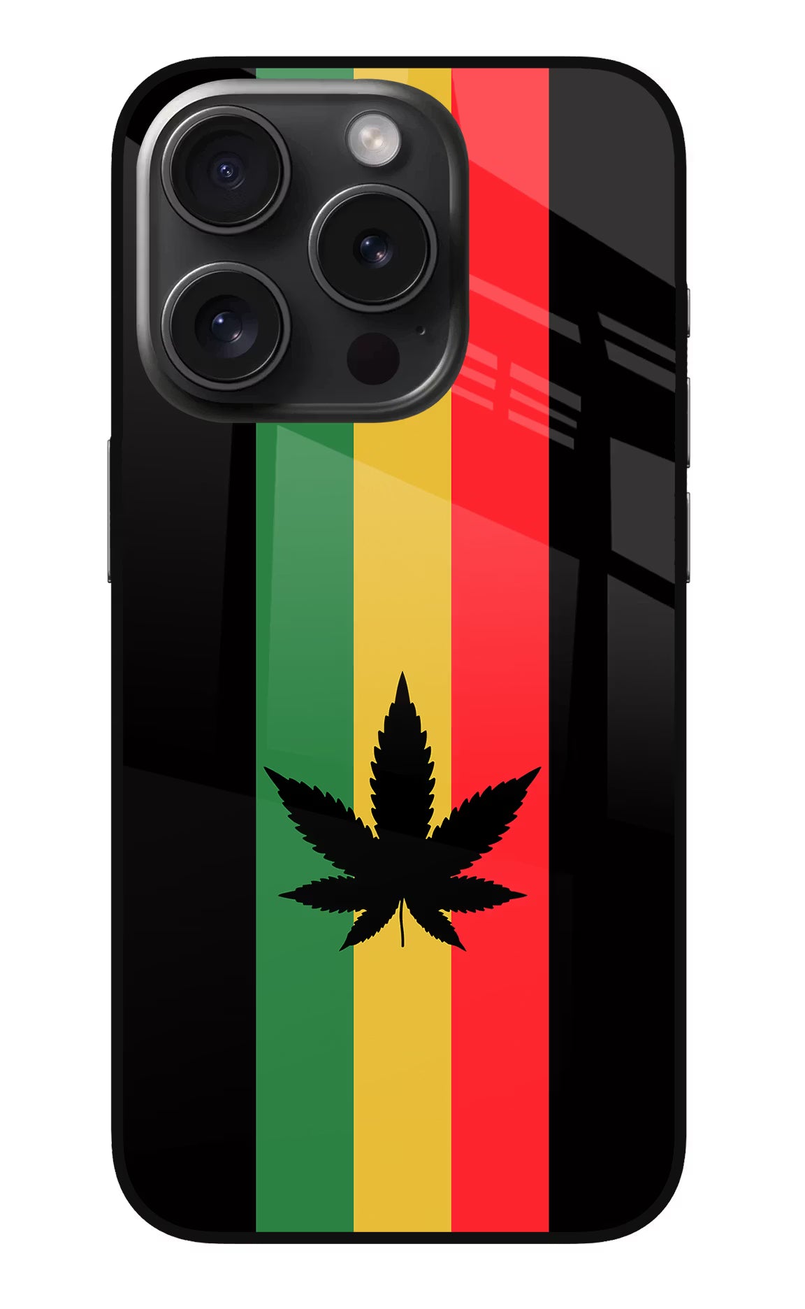 Weed Flag iPhone 15 Pro Glass Case Back Cover by Casekaro
