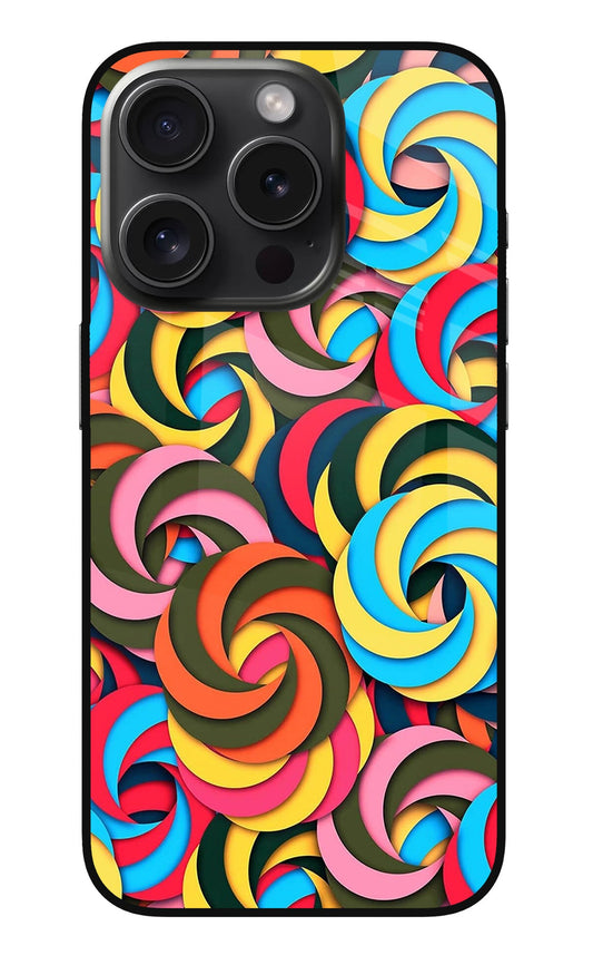 Spiral Pattern iPhone 15 Pro Glass Case