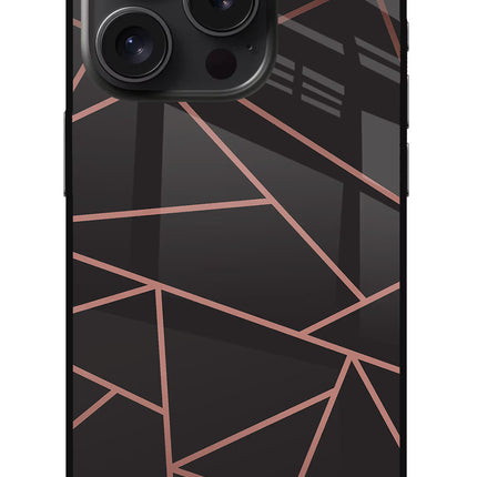 Geometric Pattern iPhone 15 Pro Glass Case Back Cover by Casekaro