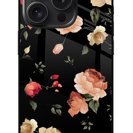 Flowers iPhone 15 Pro Glass Case Back Cover by Casekaro