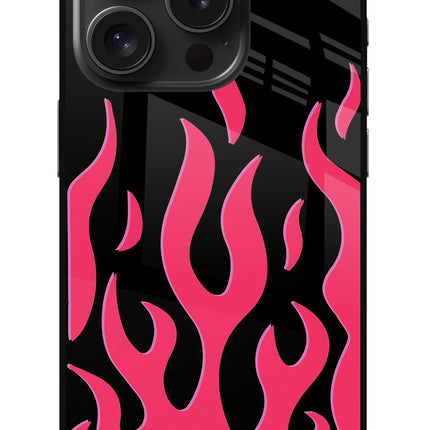 Fire Flames iPhone 15 Pro Glass Case Back Cover by Casekaro