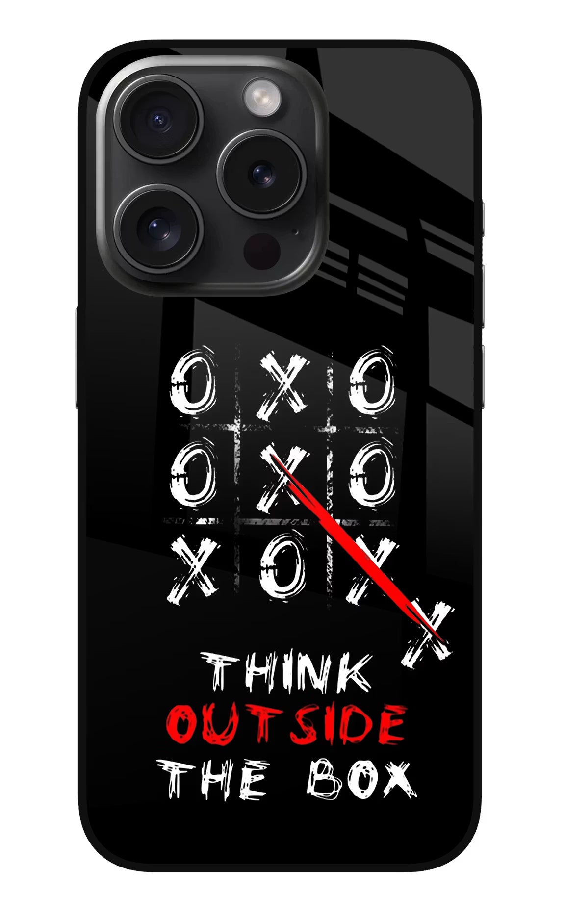 Think out of the BOX iPhone 15 Pro Glass Case Back Cover by Casekaro