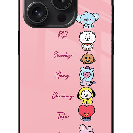 BTS names iPhone 15 Pro Glass Case