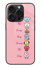 BTS names iPhone 15 Pro Glass Case Back Cover by Casekaro
