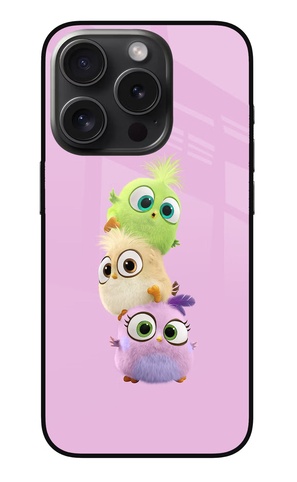 Cute Little Birds iPhone 15 Pro Glass Case Back Cover by Casekaro