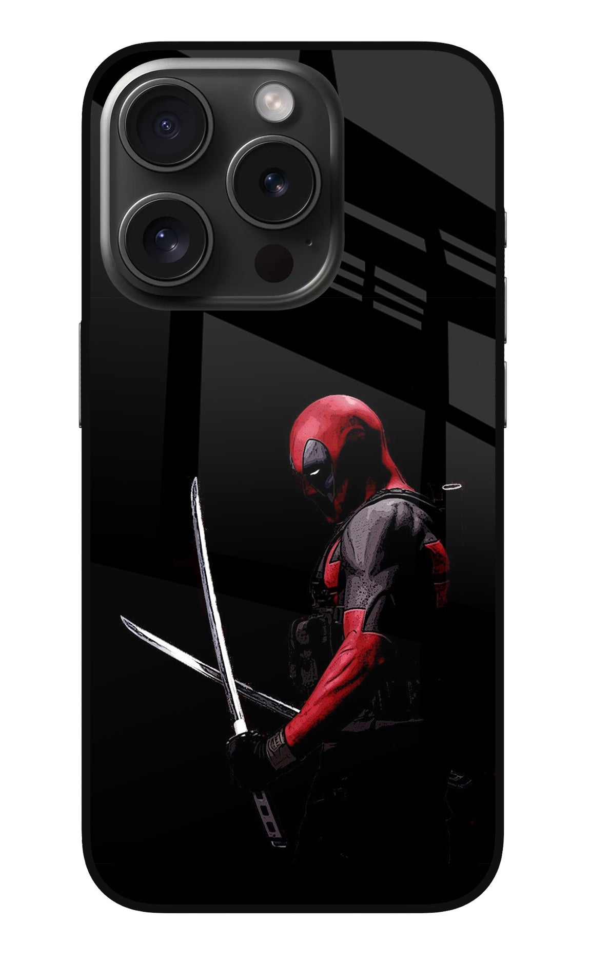 Deadpool iPhone 15 Pro Glass Case