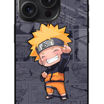 Chota Naruto iPhone 15 Pro Glass Case Back Cover by Casekaro