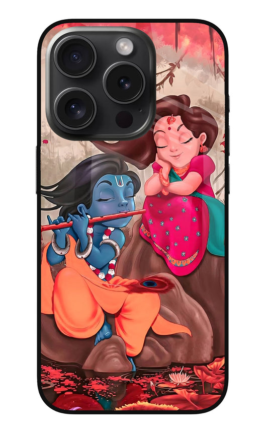 Radhe Krishna iPhone 15 Pro Glass Case