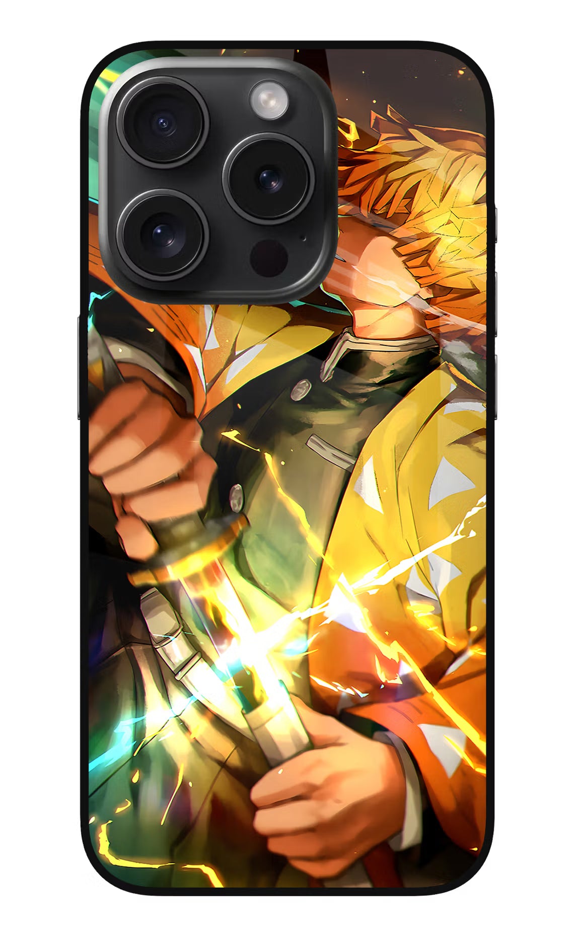 Demon Slayer iPhone 15 Pro Glass Case Back Cover by Casekaro