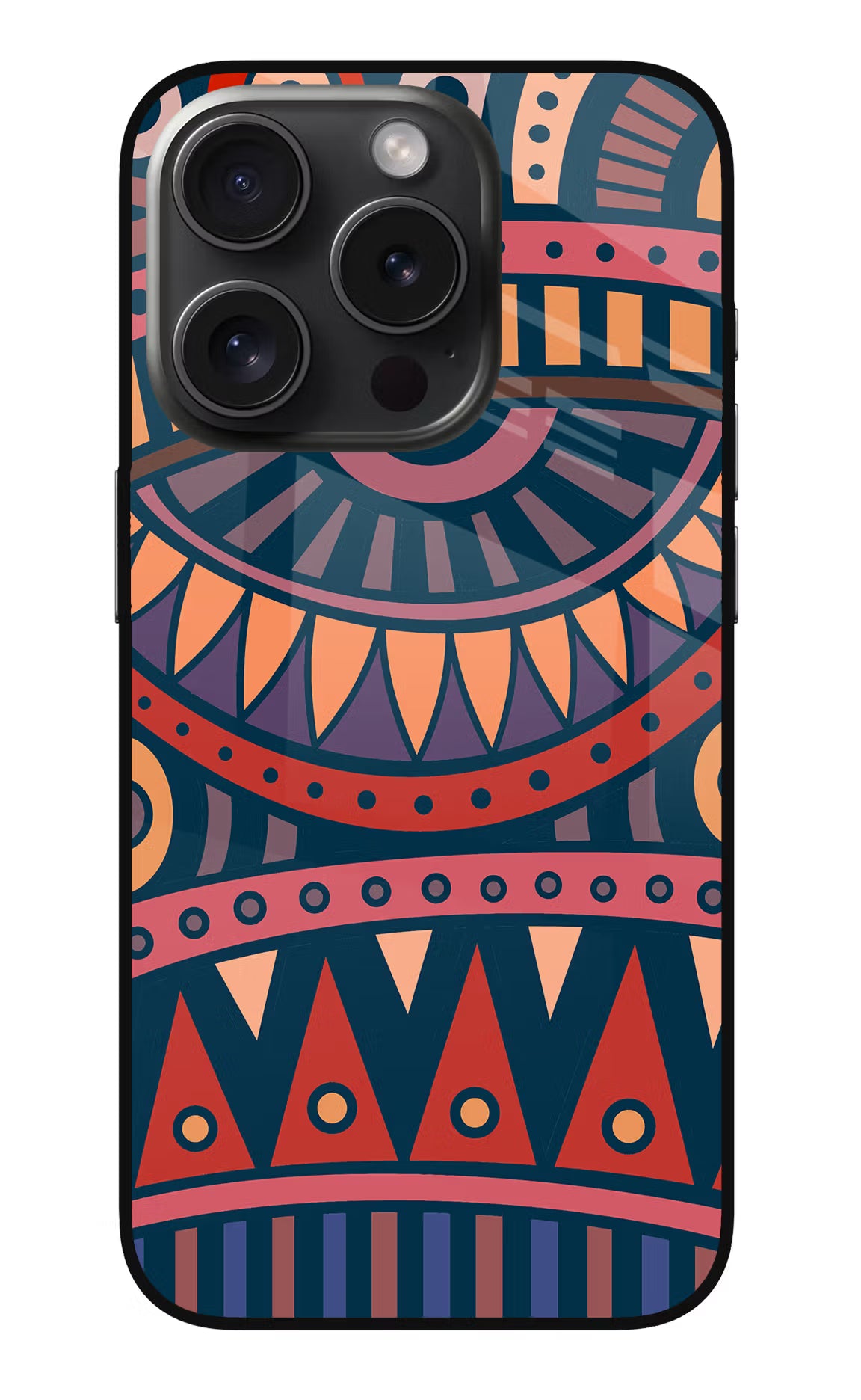 African Culture Design iPhone 15 Pro Glass Case Back Cover by Casekaro