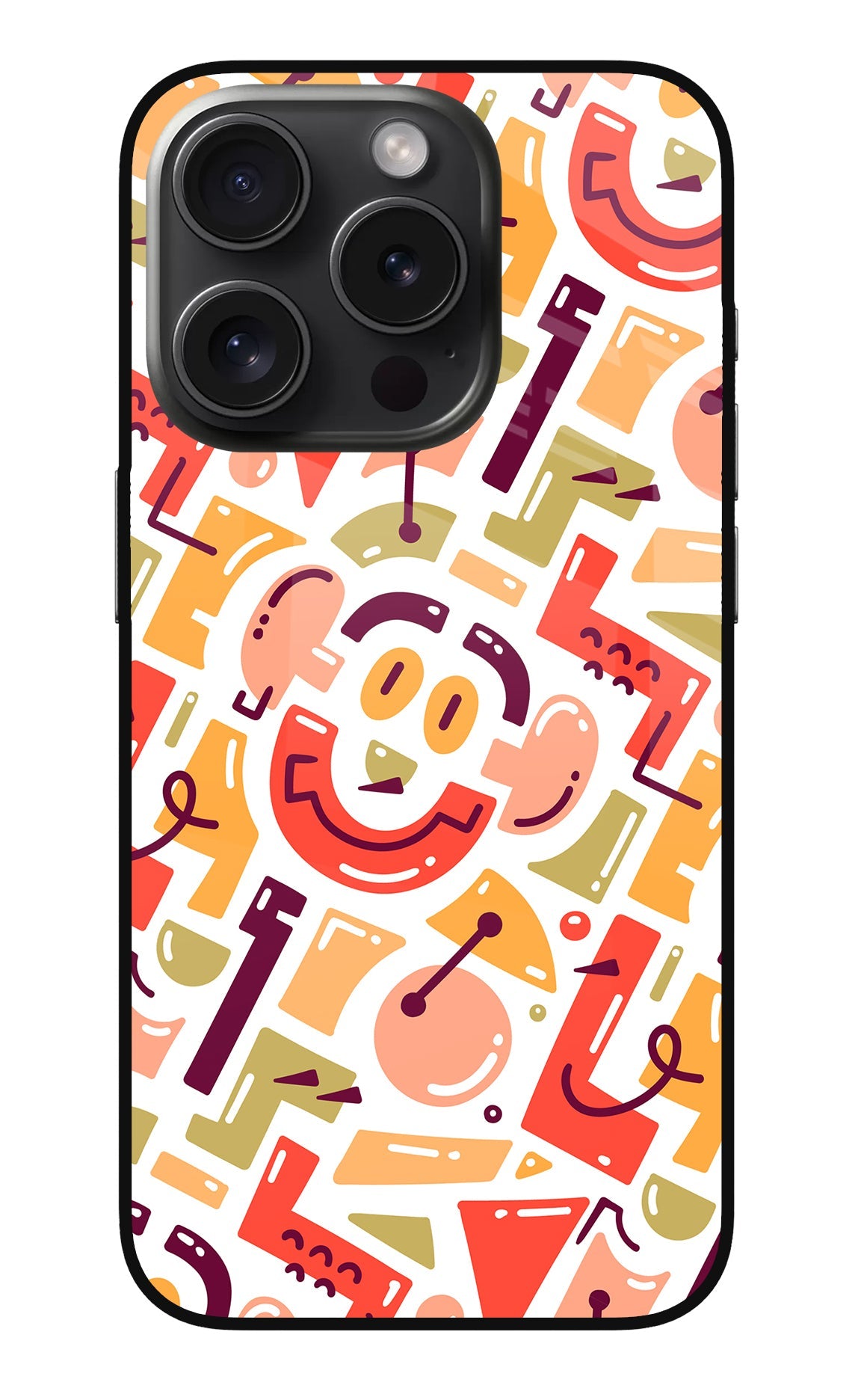 Doodle Pattern iPhone 15 Pro Back Cover