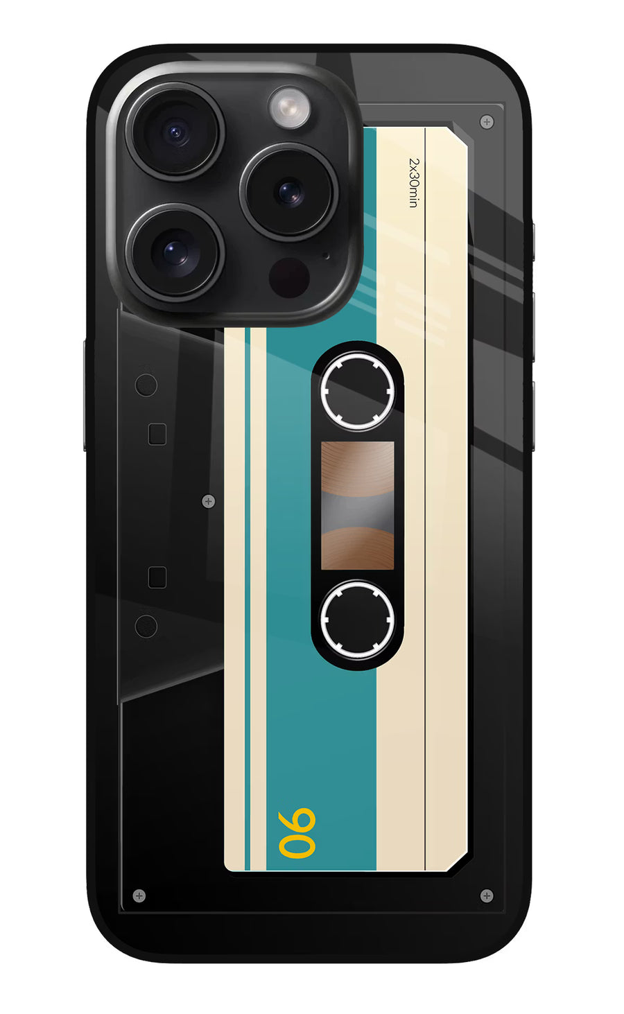 Cassette iPhone 15 Pro Back Cover, Metal case