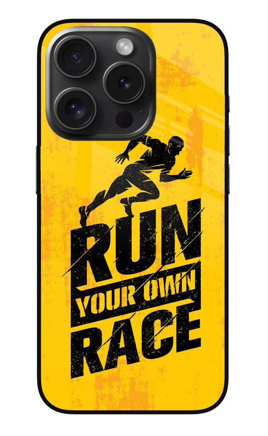 Run Your Own Race iPhone 15 Pro Glass Case