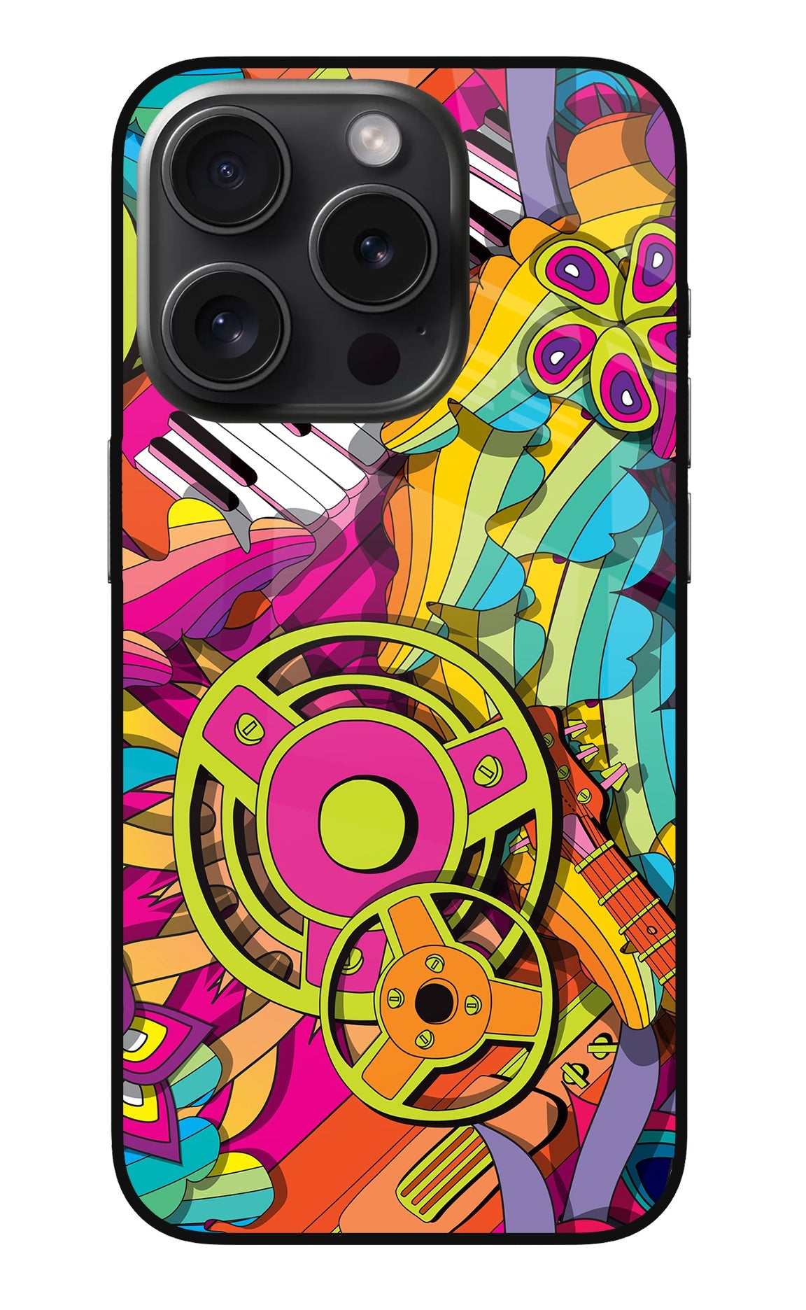 Music Doodle iPhone 15 Pro Back Cover