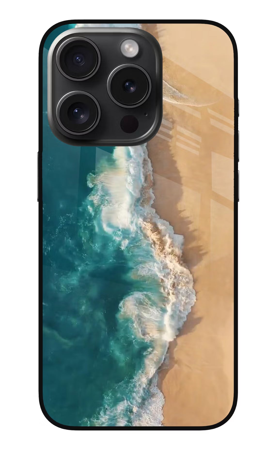 Ocean Beach iPhone 15 Pro Glass Case Back Cover by Casekaro
