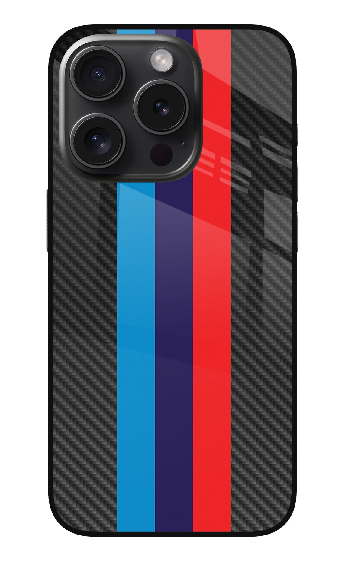 BMW Stripes Pattern iPhone 15 Pro Glass Case