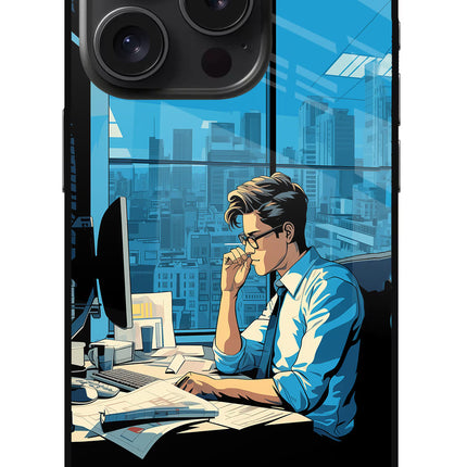 Focused Hustler (AI Generated) iPhone 15 Pro Glass Case