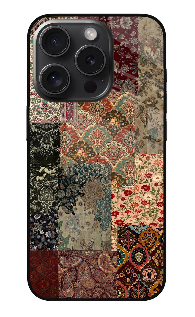Desi Print iPhone 15 Pro Glass Case