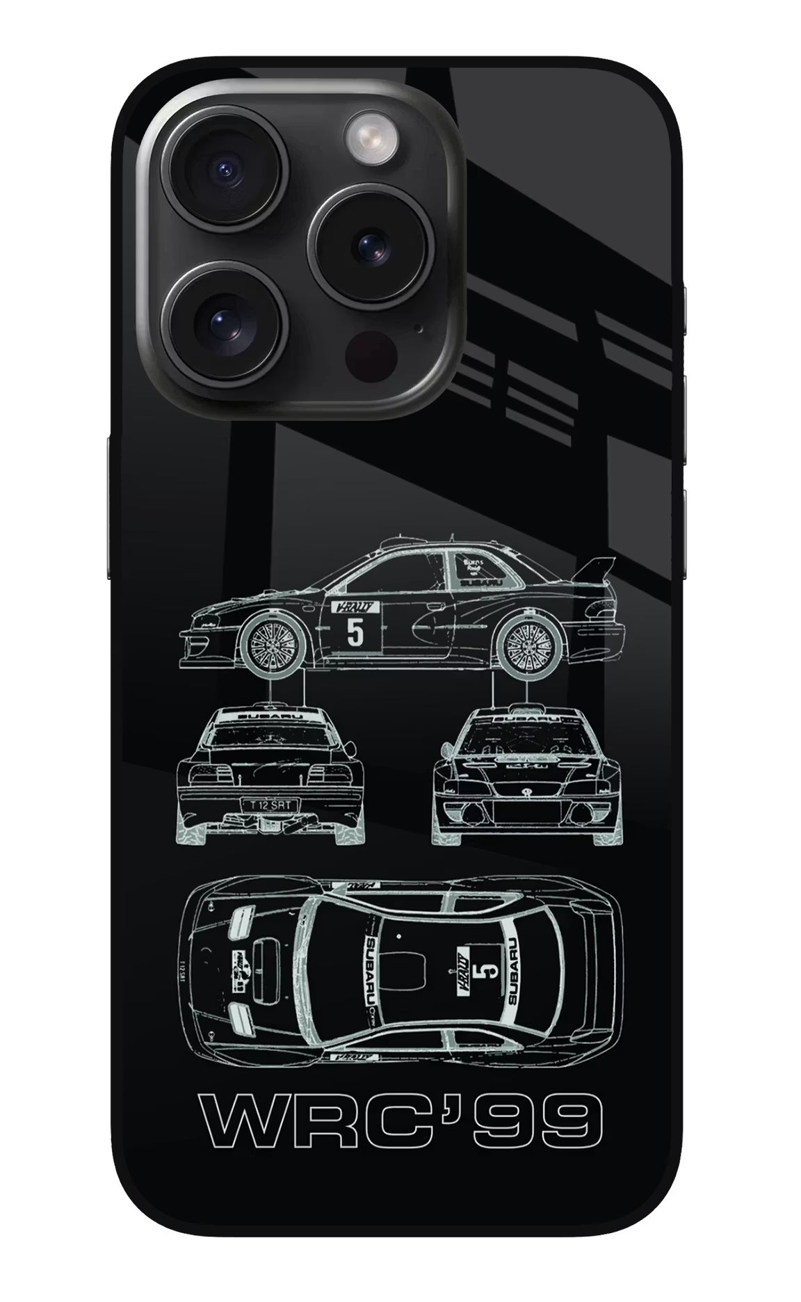 WRC'99 iPhone 15 Pro Glass Case Back Cover by Casekaro