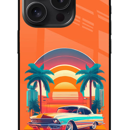 Palm Drive 80s iPhone 15 Pro Glass Case