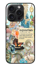 Aquarius Zodiac iPhone 15 Pro Glass Case