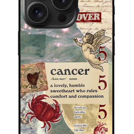 Cancer Zodiac iPhone 15 Pro Glass Case