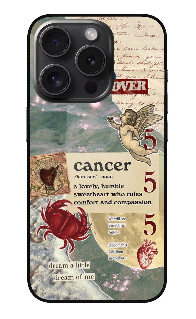 Cancer Zodiac iPhone 15 Pro Glass Case