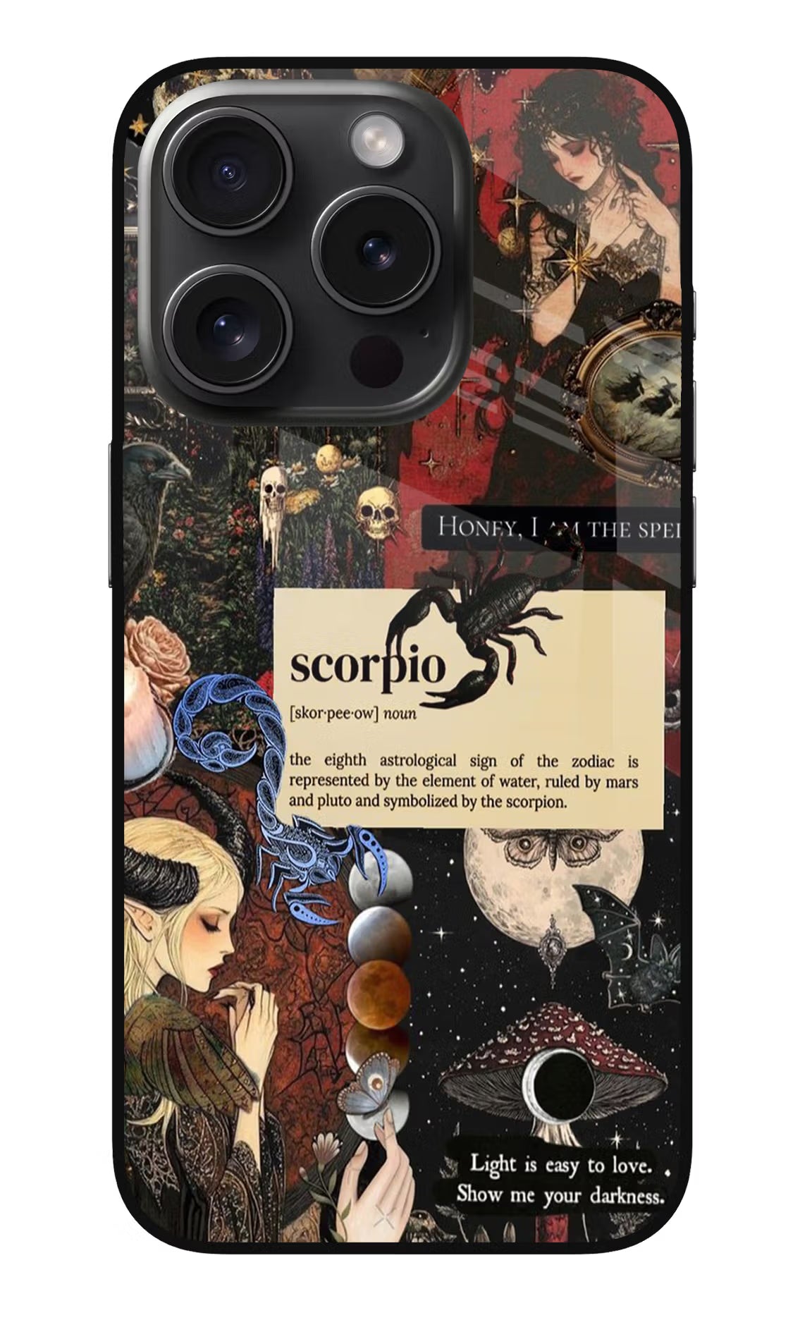 Scorpio Zodiac iPhone 15 Pro Glass Case Back Cover by Casekaro