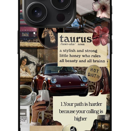 Taurus Zodiac iPhone 15 Pro Glass Case