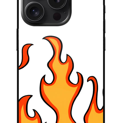 Fired Up – White iPhone 15 Pro Glass Case