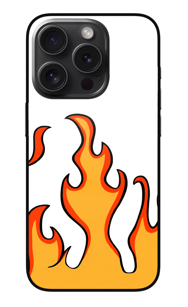 Fired Up – White iPhone 15 Pro Glass Case
