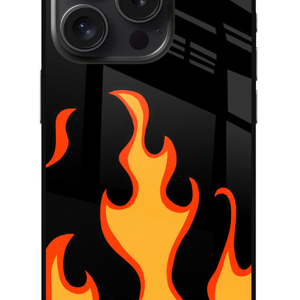 Fired Up – Black iPhone 15 Pro Glass Case